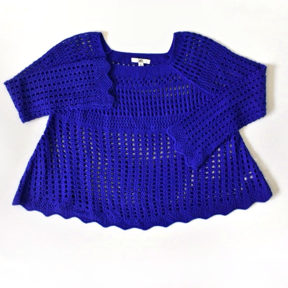 Ya Los Angeles Blue Open Knit Sweater - Picture 12 of 14